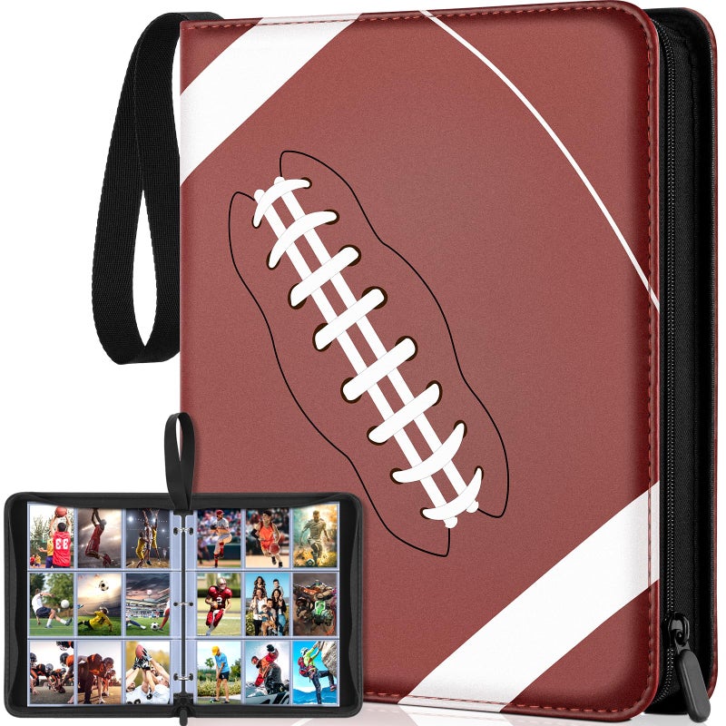 POKONBOY 900 Pockets Football Card Binder Sleeves for Trading Cards, 9-Pocket Football Card Sleeves Album Holder Protectors for Basketball Baseball Sports Cards - Image 1